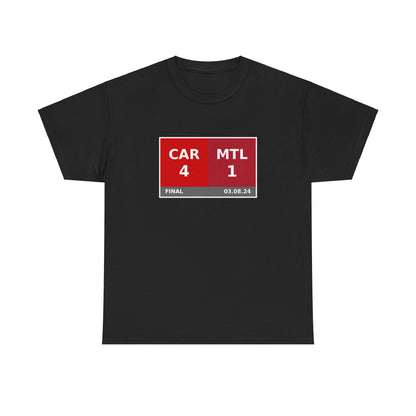 CAR vs MTL Scoreboard Tee 03.08.24