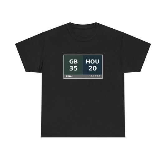 GB vs HOU Scoreboard Tee 10.25.20