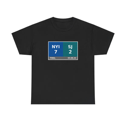 NYI vs SJ Scoreboard Tee 03.08.24