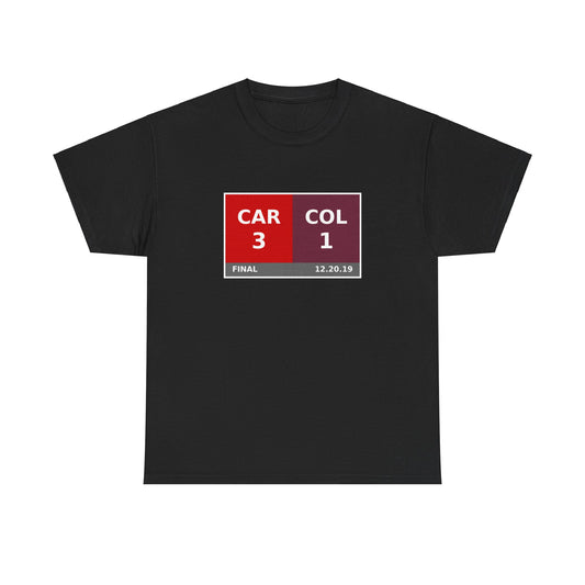 CAR vs COL Scoreboard Tee 12.20.19