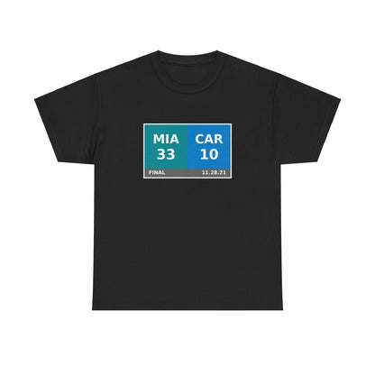 MIA vs CAR Scoreboard Tee 11.28.21