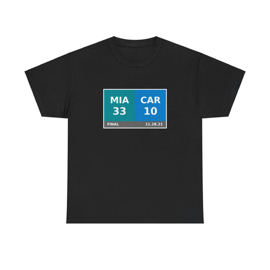 MIA vs CAR Scoreboard Tee 11.28.21