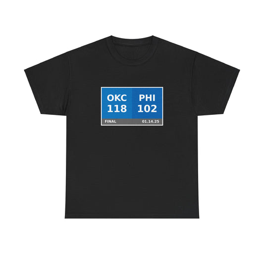 OKC vs PHI Scoreboard Tee 01.14.25