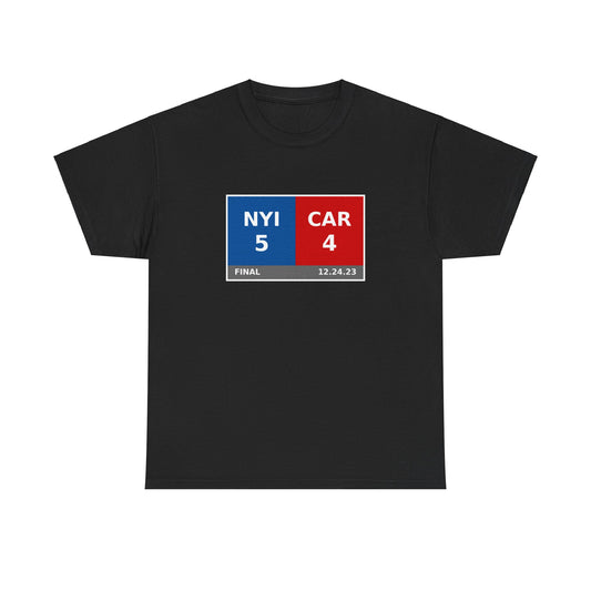 NYI vs CAR Scoreboard Tee 12.24.23