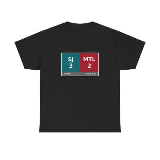 SJ vs MTL Scoreboard Tee 01.12.24