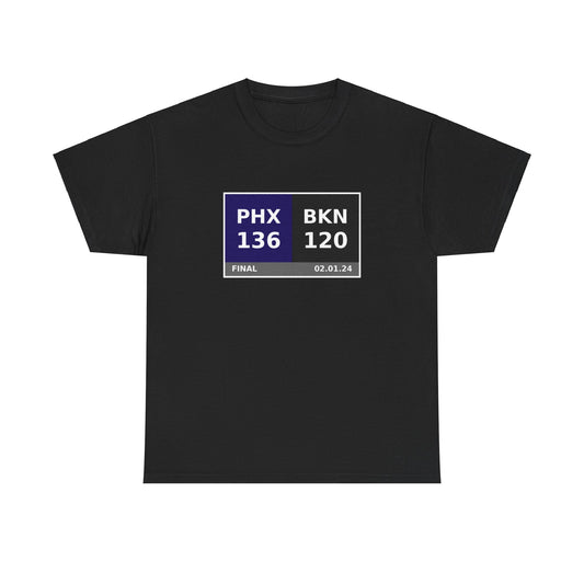 PHX vs BKN Scoreboard Tee 02.01.24