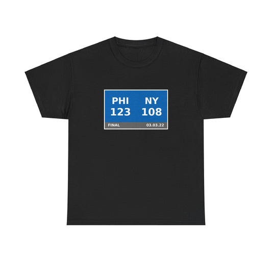 PHI vs NY Scoreboard Tee 03.03.22