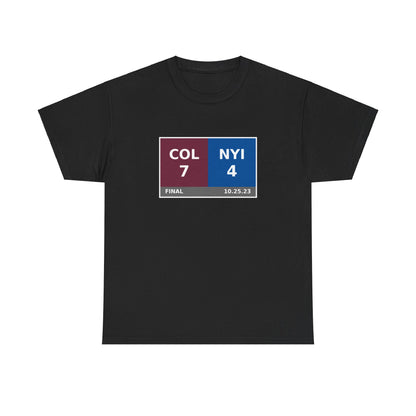 COL vs NYI Scoreboard Tee 10.25.23