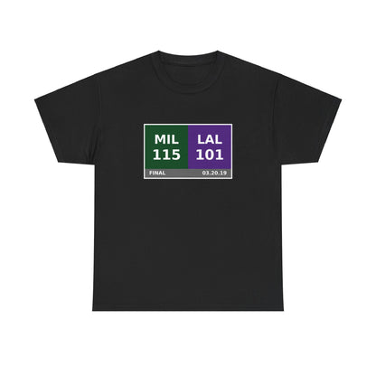 MIL vs LAL Scoreboard Tee 03.20.19