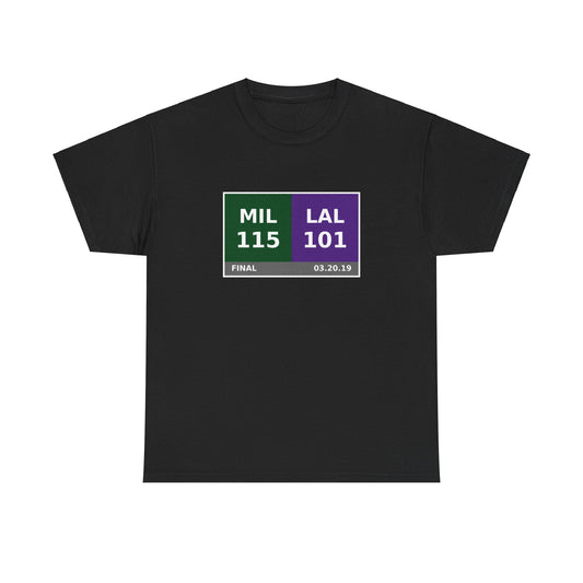 MIL vs LAL Scoreboard Tee 03.20.19